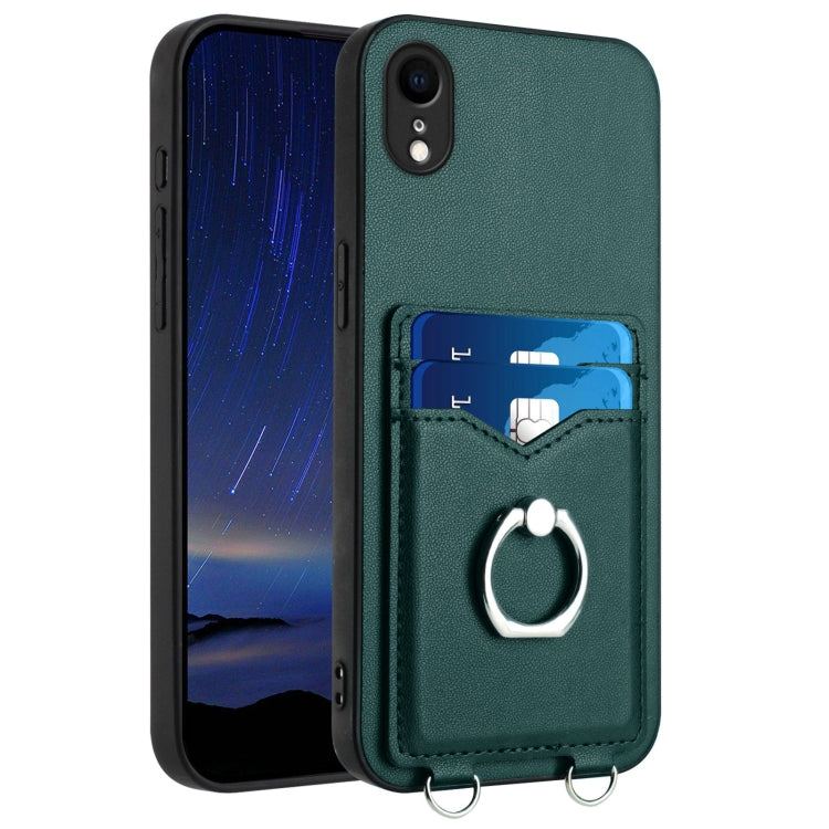 Capa para Telemóvel com Suporte de Anel Porta-Cartões R20, Para iPhone XS / X, Para iPhone XR, Para iPhone XS Max, Para iPhone 8 Plus / 7 Plus