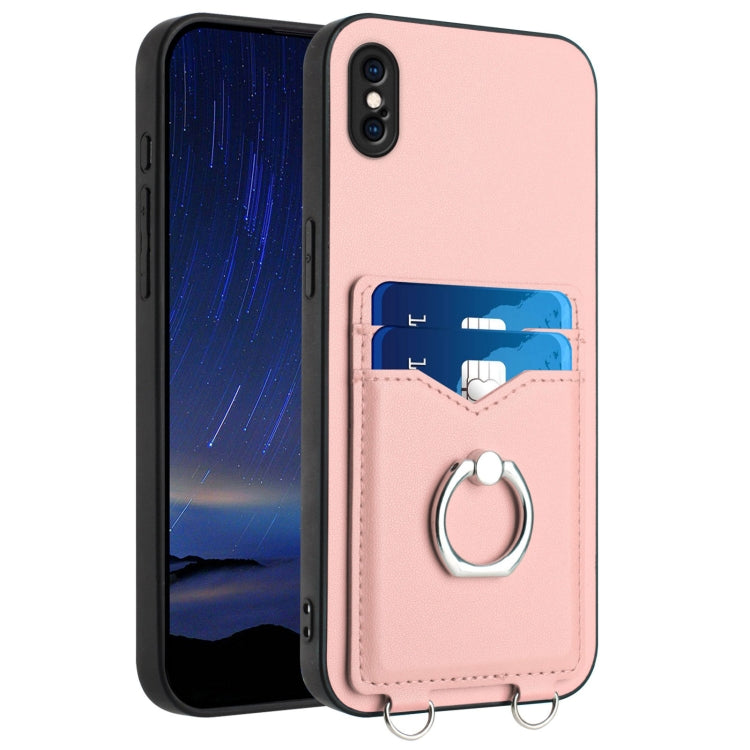 Capa para Telemóvel com Suporte de Anel Porta-Cartões R20, Para iPhone XS / X, Para iPhone XR, Para iPhone XS Max, Para iPhone 8 Plus / 7 Plus