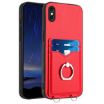 Capa para Telemóvel com Suporte de Anel Porta-Cartões R20, Para iPhone XS / X, Para iPhone XR, Para iPhone XS Max, Para iPhone 8 Plus / 7 Plus