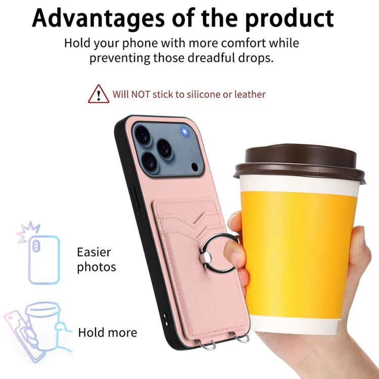 Capa para Telemóvel com Suporte de Anel Porta-Cartões R20, Para iPhone 17 Pro Max, Para iPhone 17 Pro, Para iPhone 17, Para iPhone Air, Para iPhone 15 Pro Max, Para iPhone 15 Pro, Para iPhone 15 Plus, Para iPhone 15