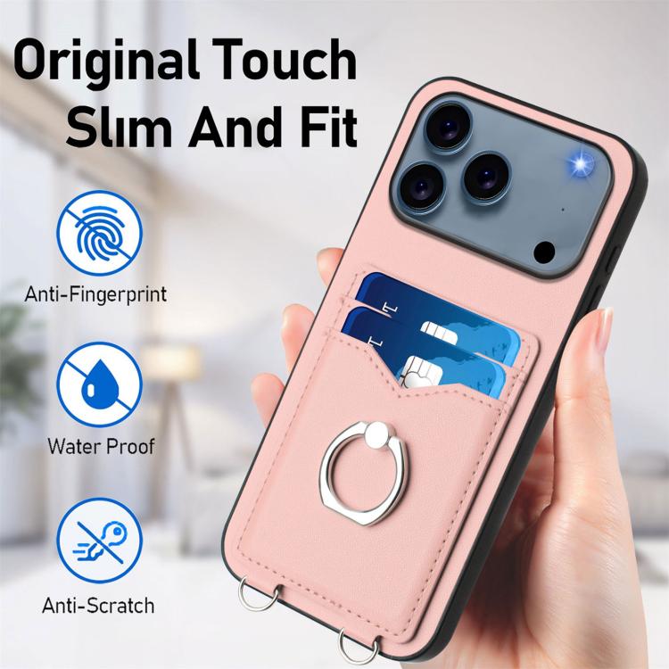 Capa para Telemóvel com Suporte de Anel Porta-Cartões R20, Para iPhone 17 Pro Max, Para iPhone 17 Pro, Para iPhone 17, Para iPhone Air, Para iPhone 15 Pro Max, Para iPhone 15 Pro, Para iPhone 15 Plus, Para iPhone 15
