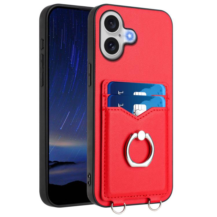 Capa para Telemóvel com Suporte de Anel Porta-Cartões R20, Para iPhone 17 Pro Max, Para iPhone 17 Pro, Para iPhone 17, Para iPhone Air, Para iPhone 15 Pro Max, Para iPhone 15 Pro, Para iPhone 15 Plus, Para iPhone 15