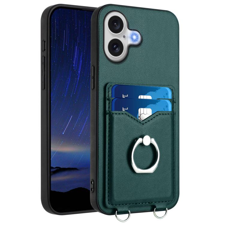 Capa para Telemóvel com Suporte de Anel Porta-Cartões R20, Para iPhone 17 Pro Max, Para iPhone 17 Pro, Para iPhone 17, Para iPhone Air, Para iPhone 15 Pro Max, Para iPhone 15 Pro, Para iPhone 15 Plus, Para iPhone 15