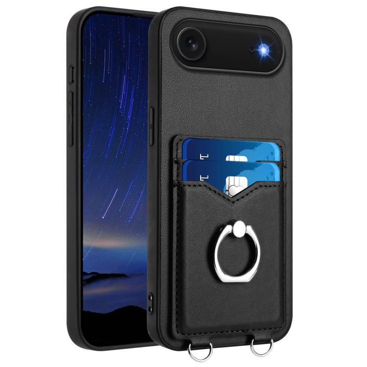 Capa para Telemóvel com Suporte de Anel Porta-Cartões R20, Para iPhone 17 Pro Max, Para iPhone 17 Pro, Para iPhone 17, Para iPhone Air, Para iPhone 15 Pro Max, Para iPhone 15 Pro, Para iPhone 15 Plus, Para iPhone 15