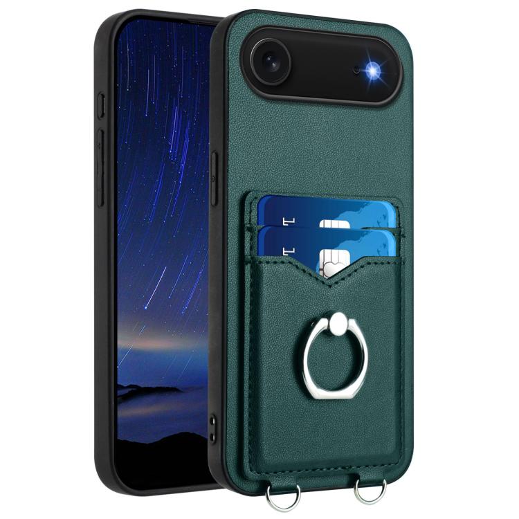 Capa para Telemóvel com Suporte de Anel Porta-Cartões R20, Para iPhone 17 Pro Max, Para iPhone 17 Pro, Para iPhone 17, Para iPhone Air, Para iPhone 15 Pro Max, Para iPhone 15 Pro, Para iPhone 15 Plus, Para iPhone 15