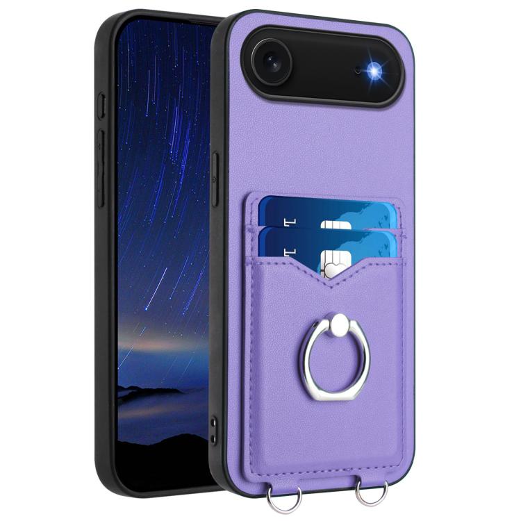 Capa para Telemóvel com Suporte de Anel Porta-Cartões R20, Para iPhone 17 Pro Max, Para iPhone 17 Pro, Para iPhone 17, Para iPhone Air, Para iPhone 15 Pro Max, Para iPhone 15 Pro, Para iPhone 15 Plus, Para iPhone 15