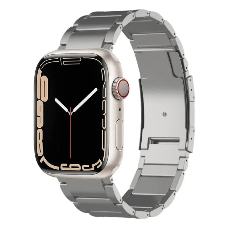 Pulseira de relógio em metal titânio, para Apple Watch Series 7 41mm, para Apple Watch Series 7 45mm, para Apple Watch SE 40mm, para Apple Watch SE 44mm, para Apple Watch Series 6 40mm, para Apple Watch Series 6 44mm, para Apple Watch Series 5 44mm