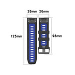 Silicone Two-color Strap, For Garmin Fenix 6X