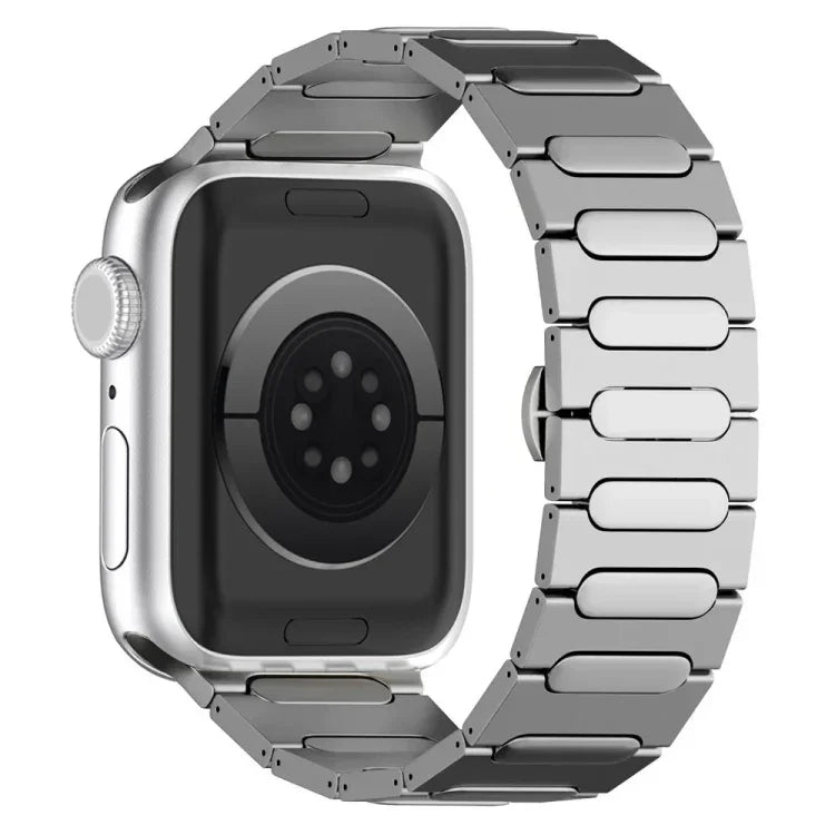 Oval Butterfly Buckle Titanium Alloy Watch Band, For Apple Watch SE 2023 44mm, For Apple Watch Ultra 2 49mm, For Apple Watch Series 9 45mm, For Apple Watch Ultra 49mm, For Apple Watch Series 8 45mm, For Apple Watch SE 2022 44mm                         ...