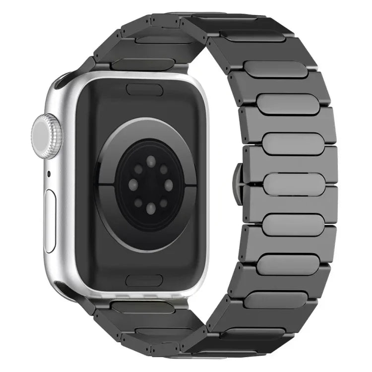 Oval Butterfly Buckle Titanium Alloy Watch Band, For Apple Watch SE 2023 44mm, For Apple Watch Ultra 2 49mm, For Apple Watch Series 9 45mm, For Apple Watch Ultra 49mm, For Apple Watch Series 8 45mm, For Apple Watch SE 2022 44mm                         ...