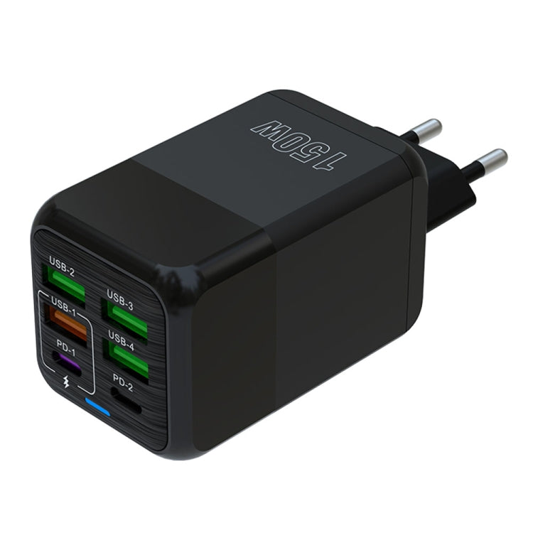 Carregador Rápido Multiporta 150W 4 x USB + 2 x USB-C / Tipo-C, Ficha UE, Ficha EUA, Ficha UK