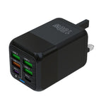 Carregador Rápido Multiporta 150W 4 x USB + 2 x USB-C / Tipo-C, Ficha UE, Ficha EUA, Ficha UK