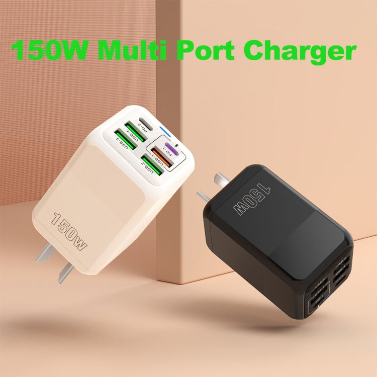 Carregador Rápido Multiporta 150W 4 x USB + 2 x USB-C / Tipo-C, Ficha UE, Ficha EUA, Ficha UK