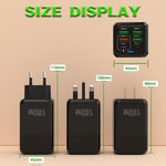 Carregador Rápido Multiporta 150W 4 x USB + 2 x USB-C / Tipo-C, Ficha UE, Ficha EUA, Ficha UK