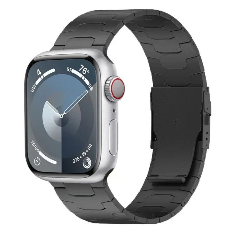 Correia de relógio em liga de titânio Oracle Safety Buckle de 26mm, para Apple Watch SE 2023 44mm, para Apple Watch Ultra 2 49mm, para Apple Watch Series 9 45mm, para Apple Watch Ultra 49mm, para Apple Watch Series 8 45mm, para Apple Watch SE 2022 44mm
