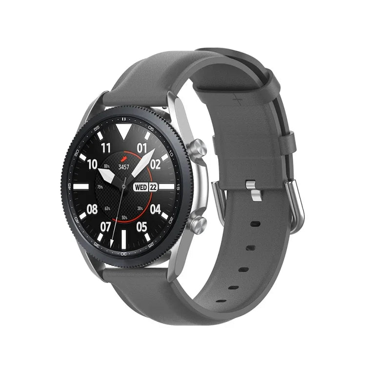 Round Tail Leather Strap, Size: Free Size 20mm, For Galaxy Watch 3 41mm