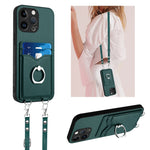 Capa para Telemóvel com Suporte de Anel Porta-Cartões R20 com Cordão Transversal, Para iPhone 17 Pro Max, Para iPhone 17 Pro, Para iPhone 17, Para iPhone Air, Para iPhone 15 Pro Max, Para iPhone 15 Pro, Para iPhone 15 Plus, Para iPhone 15