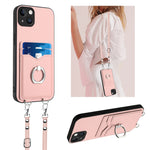 Capa para Telemóvel com Suporte de Anel Porta-Cartões R20 com Cordão Transversal, Para iPhone 17 Pro Max, Para iPhone 17 Pro, Para iPhone 17, Para iPhone Air, Para iPhone 15 Pro Max, Para iPhone 15 Pro, Para iPhone 15 Plus, Para iPhone 15