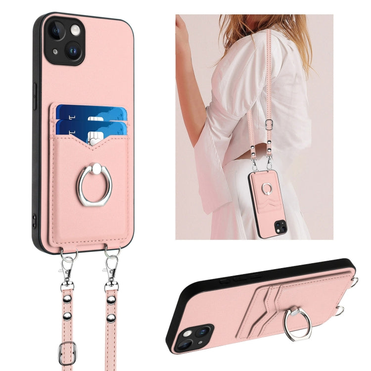 Capa para telemóvel com porta-cartões e anel de corda R20 Crossbody, Para iPhone 14 Plus, Para iPhone 14, Para iPhone 14 Pro, Para iPhone 14 Pro Max, Para iPhone SE 2022 / SE 2020 / 8, Para iPhone 13 Pro Max, Para iPhone 13 Pro, Para iPhone 13