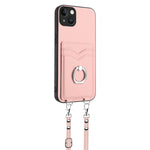 Capa para telemóvel com porta-cartões e anel de corda R20 Crossbody, Para iPhone 14 Plus, Para iPhone 14, Para iPhone 14 Pro, Para iPhone 14 Pro Max, Para iPhone SE 2022 / SE 2020 / 8, Para iPhone 13 Pro Max, Para iPhone 13 Pro, Para iPhone 13