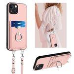 Capa para telemóvel com porta-cartões e anel de corda R20 Crossbody, Para iPhone 14 Plus, Para iPhone 14, Para iPhone 14 Pro, Para iPhone 14 Pro Max, Para iPhone SE 2022 / SE 2020 / 8, Para iPhone 13 Pro Max, Para iPhone 13 Pro, Para iPhone 13