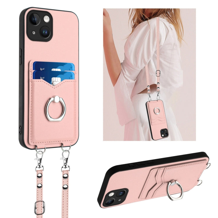Capa para telemóvel com porta-cartões e anel de corda R20 Crossbody, Para iPhone 14 Plus, Para iPhone 14, Para iPhone 14 Pro, Para iPhone 14 Pro Max, Para iPhone SE 2022 / SE 2020 / 8, Para iPhone 13 Pro Max, Para iPhone 13 Pro, Para iPhone 13