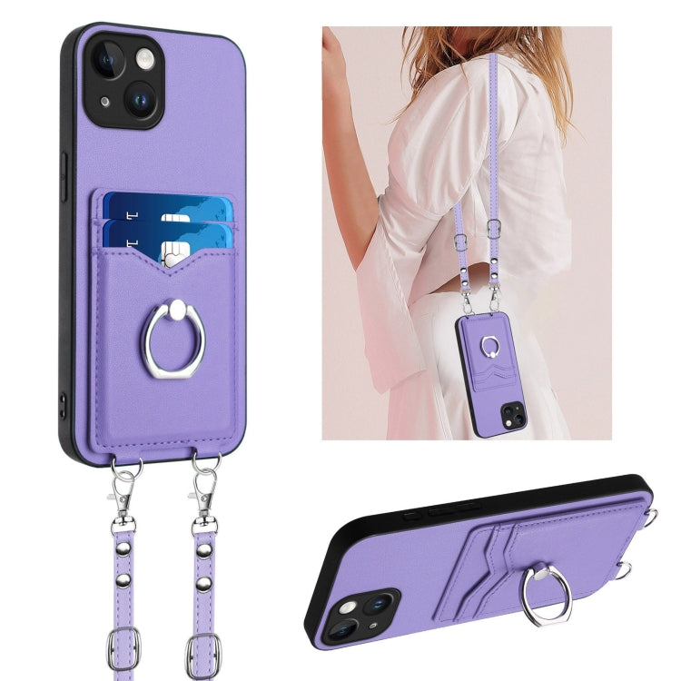 Capa para telemóvel com porta-cartões e anel de corda R20 Crossbody, Para iPhone 14 Plus, Para iPhone 14, Para iPhone 14 Pro, Para iPhone 14 Pro Max, Para iPhone SE 2022 / SE 2020 / 8, Para iPhone 13 Pro Max, Para iPhone 13 Pro, Para iPhone 13