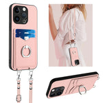 Capa para telemóvel com porta-cartões e anel de corda R20 Crossbody, Para iPhone 14 Plus, Para iPhone 14, Para iPhone 14 Pro, Para iPhone 14 Pro Max, Para iPhone SE 2022 / SE 2020 / 8, Para iPhone 13 Pro Max, Para iPhone 13 Pro, Para iPhone 13
