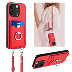Capa para telemóvel com porta-cartões e anel de corda R20 Crossbody, Para iPhone 14 Plus, Para iPhone 14, Para iPhone 14 Pro, Para iPhone 14 Pro Max, Para iPhone SE 2022 / SE 2020 / 8, Para iPhone 13 Pro Max, Para iPhone 13 Pro, Para iPhone 13