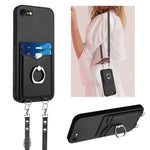 Capa para telemóvel com porta-cartões e anel de corda R20 Crossbody, Para iPhone 14 Plus, Para iPhone 14, Para iPhone 14 Pro, Para iPhone 14 Pro Max, Para iPhone SE 2022 / SE 2020 / 8, Para iPhone 13 Pro Max, Para iPhone 13 Pro, Para iPhone 13