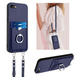 Capa para telemóvel com porta-cartões e anel de corda R20 Crossbody, Para iPhone 14 Plus, Para iPhone 14, Para iPhone 14 Pro, Para iPhone 14 Pro Max, Para iPhone SE 2022 / SE 2020 / 8, Para iPhone 13 Pro Max, Para iPhone 13 Pro, Para iPhone 13