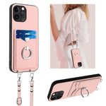 Capa para telemóvel com porta-cartões e anel de corda R20 Crossbody, Para iPhone 14 Plus, Para iPhone 14, Para iPhone 14 Pro, Para iPhone 14 Pro Max, Para iPhone SE 2022 / SE 2020 / 8, Para iPhone 13 Pro Max, Para iPhone 13 Pro, Para iPhone 13