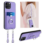Capa para telemóvel com porta-cartões e anel de corda R20 Crossbody, Para iPhone 14 Plus, Para iPhone 14, Para iPhone 14 Pro, Para iPhone 14 Pro Max, Para iPhone SE 2022 / SE 2020 / 8, Para iPhone 13 Pro Max, Para iPhone 13 Pro, Para iPhone 13