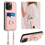 Capa para telemóvel com porta-cartões e anel de corda R20 Crossbody, Para iPhone 14 Plus, Para iPhone 14, Para iPhone 14 Pro, Para iPhone 14 Pro Max, Para iPhone SE 2022 / SE 2020 / 8, Para iPhone 13 Pro Max, Para iPhone 13 Pro, Para iPhone 13