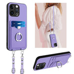 Capa para telemóvel com porta-cartões e anel de corda R20 Crossbody, Para iPhone 14 Plus, Para iPhone 14, Para iPhone 14 Pro, Para iPhone 14 Pro Max, Para iPhone SE 2022 / SE 2020 / 8, Para iPhone 13 Pro Max, Para iPhone 13 Pro, Para iPhone 13