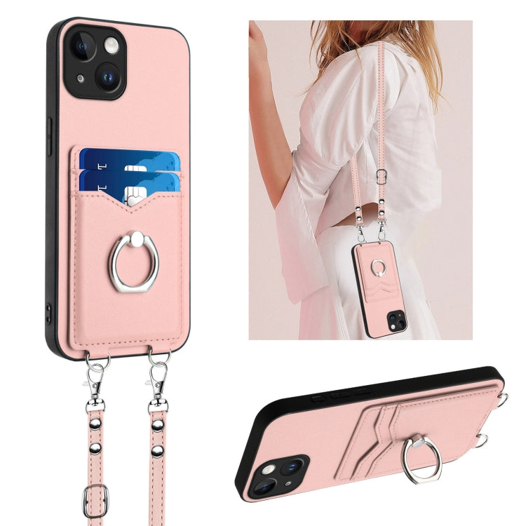 Capa para telemóvel com porta-cartões e anel de corda R20 Crossbody, Para iPhone 14 Plus, Para iPhone 14, Para iPhone 14 Pro, Para iPhone 14 Pro Max, Para iPhone SE 2022 / SE 2020 / 8, Para iPhone 13 Pro Max, Para iPhone 13 Pro, Para iPhone 13
