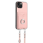 Capa para telemóvel com porta-cartões e anel de corda R20 Crossbody, Para iPhone 13 mini, Para iPhone 12, Para iPhone 12 Pro Max, Para iPhone 12 Pro, Para iPhone 12 mini, Para iPhone 11 Pro Max, Para iPhone 11, Para iPhone 11 Pro