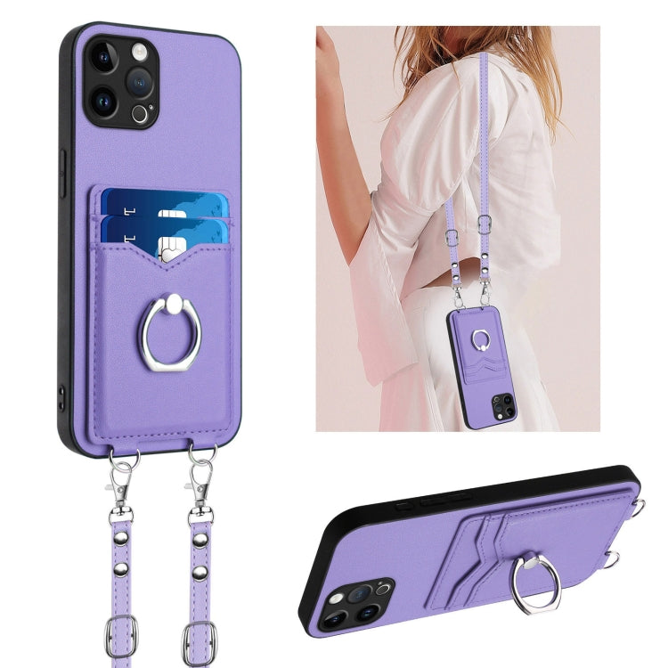Capa para telemóvel com porta-cartões e anel de corda R20 Crossbody, Para iPhone 13 mini, Para iPhone 12, Para iPhone 12 Pro Max, Para iPhone 12 Pro, Para iPhone 12 mini, Para iPhone 11 Pro Max, Para iPhone 11, Para iPhone 11 Pro