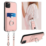 Capa para telemóvel com porta-cartões e anel de corda R20 Crossbody, Para iPhone 13 mini, Para iPhone 12, Para iPhone 12 Pro Max, Para iPhone 12 Pro, Para iPhone 12 mini, Para iPhone 11 Pro Max, Para iPhone 11, Para iPhone 11 Pro