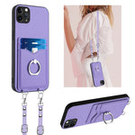 Capa para telemóvel com porta-cartões e anel de corda R20 Crossbody, Para iPhone 13 mini, Para iPhone 12, Para iPhone 12 Pro Max, Para iPhone 12 Pro, Para iPhone 12 mini, Para iPhone 11 Pro Max, Para iPhone 11, Para iPhone 11 Pro