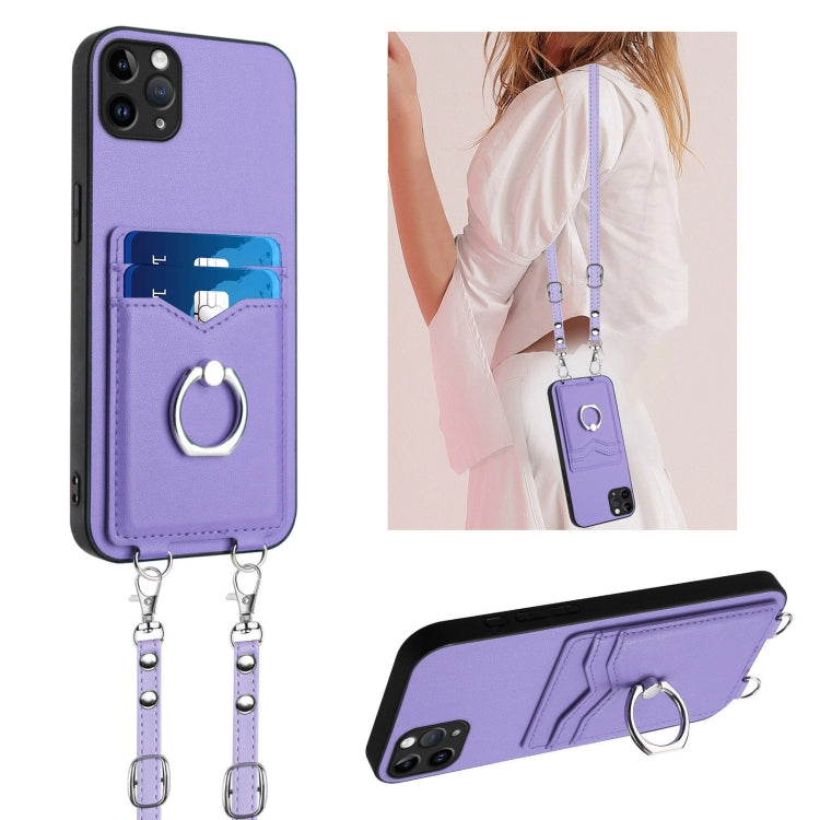 Capa para telemóvel com porta-cartões e anel de corda R20 Crossbody, Para iPhone 13 mini, Para iPhone 12, Para iPhone 12 Pro Max, Para iPhone 12 Pro, Para iPhone 12 mini, Para iPhone 11 Pro Max, Para iPhone 11, Para iPhone 11 Pro