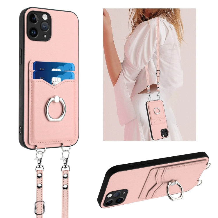 Capa para telemóvel com porta-cartões e anel de corda R20 Crossbody, Para iPhone 13 mini, Para iPhone 12, Para iPhone 12 Pro Max, Para iPhone 12 Pro, Para iPhone 12 mini, Para iPhone 11 Pro Max, Para iPhone 11, Para iPhone 11 Pro
