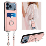 Capa para Telemóvel com Suporte de Anel Porta-Cartões R20 com Cordão Transversal, Para iPhone 17 Pro Max, Para iPhone 17 Pro, Para iPhone 17, Para iPhone Air, Para iPhone 15 Pro Max, Para iPhone 15 Pro, Para iPhone 15 Plus, Para iPhone 15