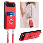 Capa para Telemóvel com Suporte de Anel Porta-Cartões R20 com Cordão Transversal, Para iPhone 17 Pro Max, Para iPhone 17 Pro, Para iPhone 17, Para iPhone Air, Para iPhone 15 Pro Max, Para iPhone 15 Pro, Para iPhone 15 Plus, Para iPhone 15