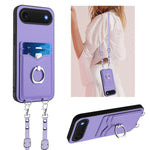 Capa para Telemóvel com Suporte de Anel Porta-Cartões R20 com Cordão Transversal, Para iPhone 17 Pro Max, Para iPhone 17 Pro, Para iPhone 17, Para iPhone Air, Para iPhone 15 Pro Max, Para iPhone 15 Pro, Para iPhone 15 Plus, Para iPhone 15