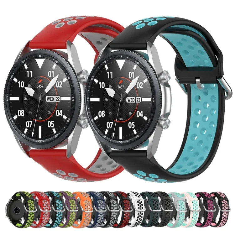 Correia Desportiva de Silicone Bicolor, Tamanho: 22mm, Para Galaxy Watch 3 45mm