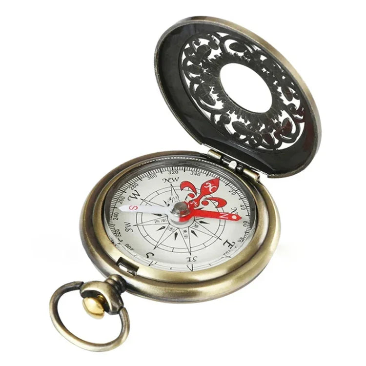 Relógio de Bolso Retro Nisa J35B com Bússola de Tampa Oca