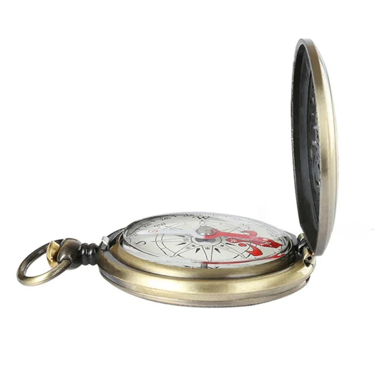 Relógio de Bolso Retro Nisa J35B com Bússola de Tampa Oca