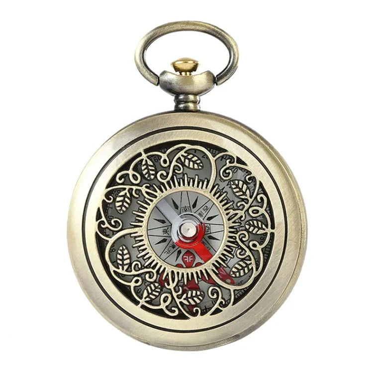 Relógio de Bolso Retro Nisa J35B com Bússola de Tampa Oca