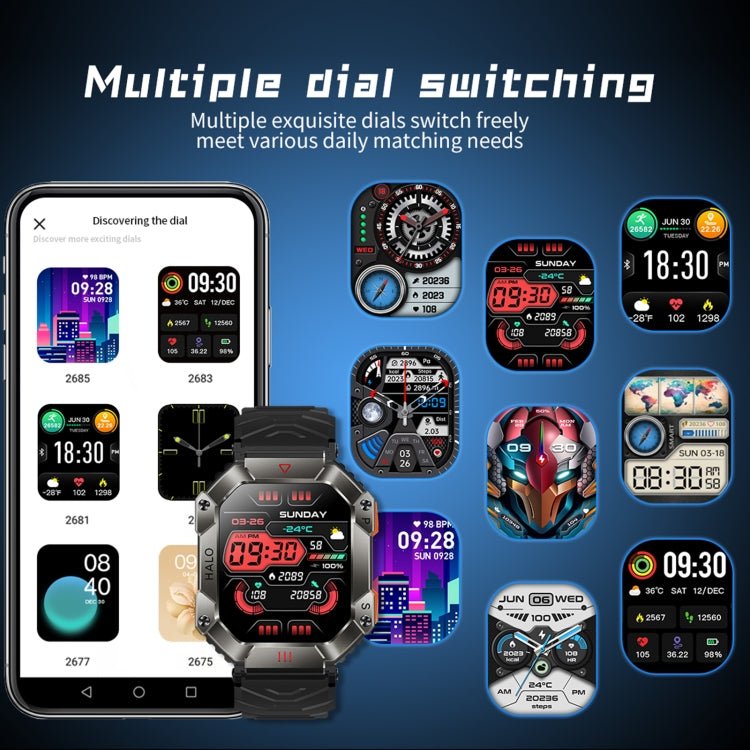 KR80 Smartwatch Desportivo 2,0 polegadas BT5.1 IP67, Suporta Chamadas Bluetooth / Sono / Oxigénio no Sangue / Frequência Cardíaca / Pressão Arterial